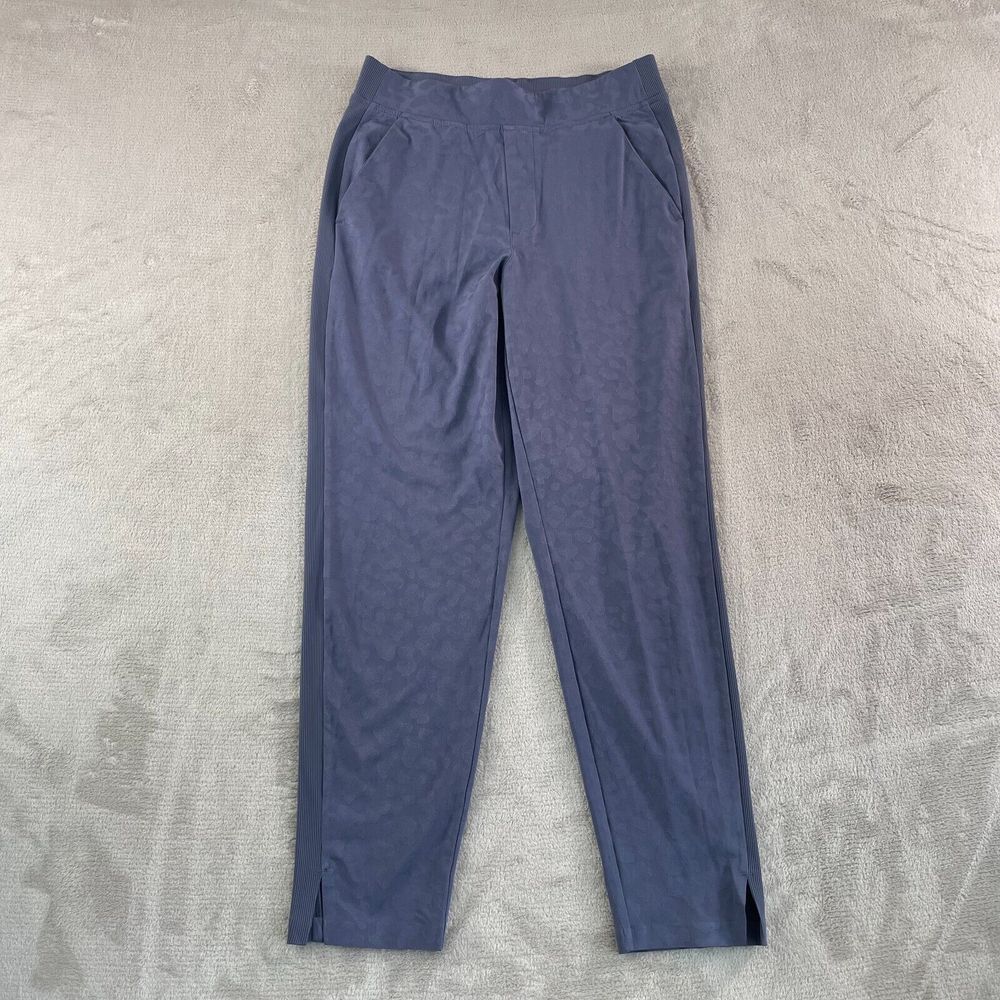 Athleta Brooklyn Textured Ankle Pants Women 4 Leopard Blue Athleisure Active